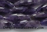 CNA54 15.5 inches 10*30mm faceted rice grade AB+ natural amethyst beads