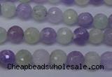 CNA662 15 inches 8mm faceted round lavender amethyst & prehnite beads