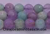 CNA682 15.5 inches 8mm faceted round lavender amethyst & amazonite beads