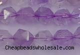 CNA732 15.5 inches 10mm faceted nuggets light lavender amethyst beads