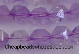 CNA733 15.5 inches 12mm faceted nuggets light lavender amethyst beads