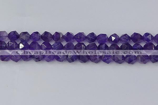 CNA760 15.5 inches 12mm faceted nuggets amethyst beads wholesale