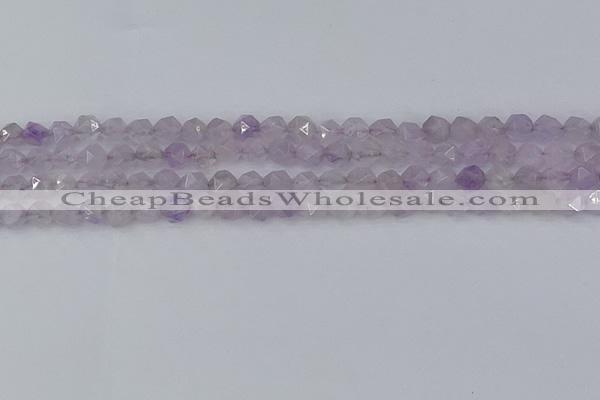 CNA761 15.5 inches 6mm faceted nuggets light lavender amethyst beads