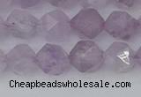 CNA762 15.5 inches 8mm faceted nuggets light lavender amethyst beads