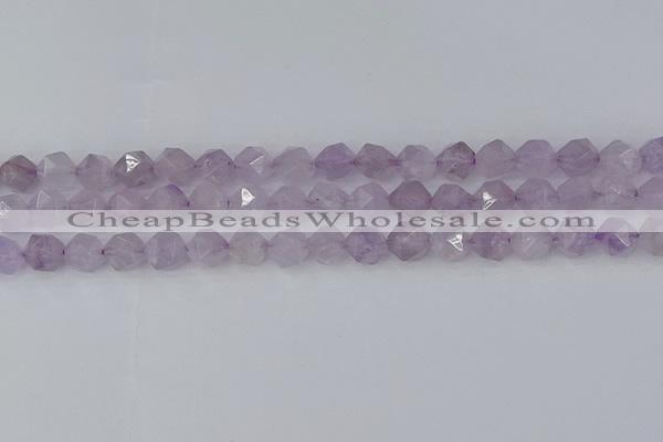 CNA762 15.5 inches 8mm faceted nuggets light lavender amethyst beads