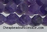 CNA768 15.5 inches 10mm faceted nuggets matte amethyst beads