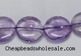 CNA823 15.5 inches 16mm flat round natural light amethyst beads