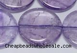 CNA828 15.5 inches 35mm flat round natural light amethyst beads