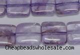 CNA841 15.5 inches 12mm square natural light amethyst beads