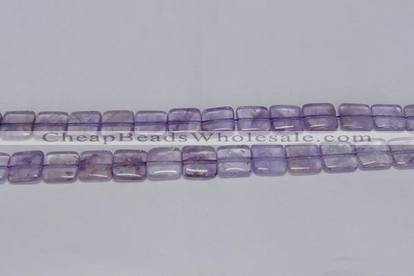 CNA841 15.5 inches 12mm square natural light amethyst beads