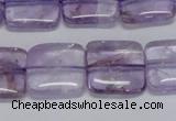 CNA842 15.5 inches 14mm square natural light amethyst beads