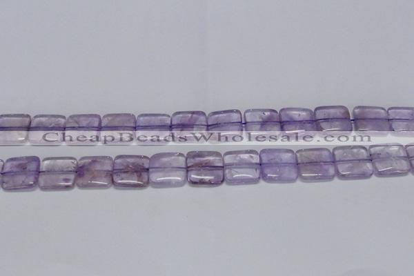 CNA842 15.5 inches 14mm square natural light amethyst beads