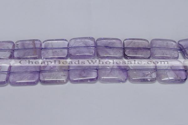 CNA848 15.5 inches 35mm square natural light amethyst beads