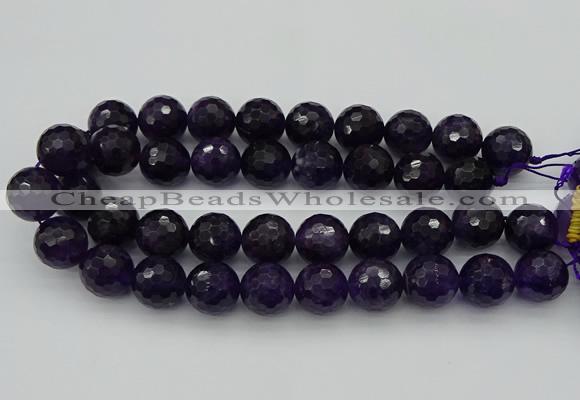 CNA920 15.5 inches 20mm faceted round natural amethyst beads