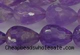 CNA922 15.5 inches 15*20mm faceted teardrop natural amethyst beads