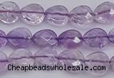 CNA924 15.5 inches 10*10mm faceted flat teardrop natural amethyst beads