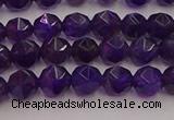 CNA936 15.5 inches 6mm faceted nuggets amethyst gemstone beads