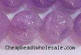 CNA956 15.5 inches 12mm round natural lavender amethyst beads