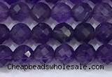 CNA990 15.5 inches 4mmm faceted round amethyst beads wholesale