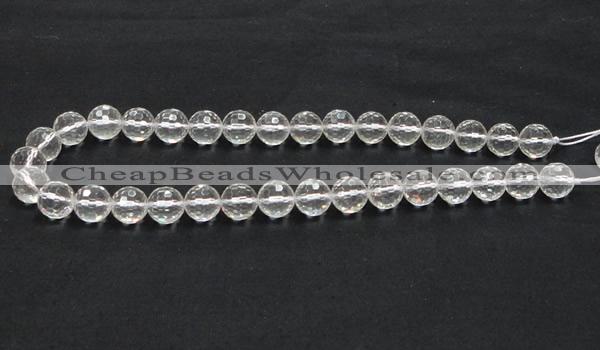 CNC10 15.5 inches 12mm faceted round grade AB natural white crystal beads