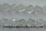 CNC100 15 inches 6mm faceted nuggets white crystal beads