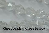 CNC101 15 inches 8mm faceted nuggets white crystal beads