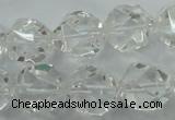 CNC105 15 inches 16mm faceted nuggets white crystal beads