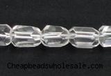 CNC17 10*14mm faceted freeform grade AB natural white crystal beads