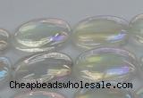 CNC218 15.5 inches 18*25mm oval AB-color white crystal beads