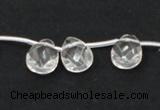 CNC28 10*14mm briolette grade AB natural white crystal beads