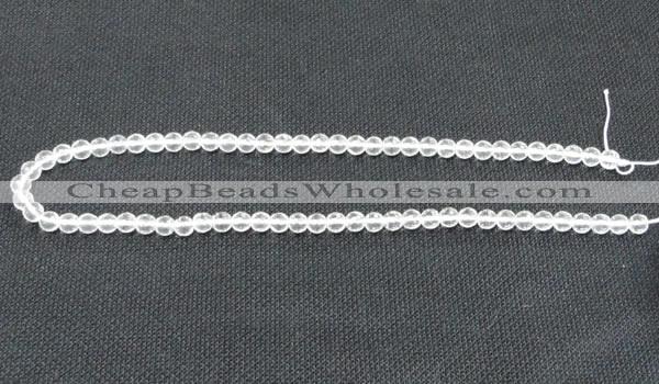 CNC51 15.5 inches 6mm faceted round grade A natural white crystal beads