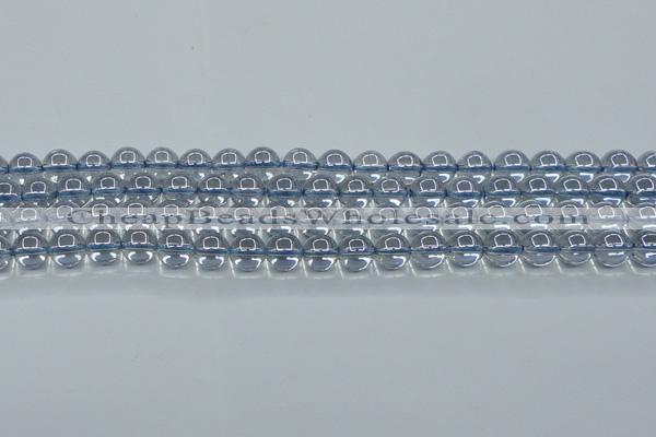 CNC511 15.5 inches 10mm round dyed natural white crystal beads