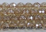 CNC518 15.5 inches 8mm faceted round dyed natural white crystal beads