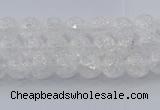 CNC550 15.5 inches 4mm round natural crackle white crystal beads