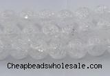 CNC551 15.5 inches 6mm round natural crackle white crystal beads