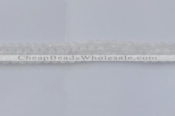 CNC551 15.5 inches 6mm round natural crackle white crystal beads