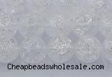 CNC552 15.5 inches 8mm round natural crackle white crystal beads