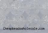 CNC555 15.5 inches 14mm round natural crackle white crystal beads