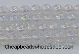 CNC560 15.5 inches 4mm round plated crackle white crystal beads