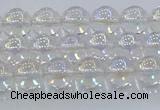 CNC570 15.5 inches 6mm round plated natural white crystal beads