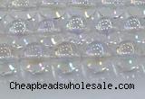 CNC571 15.5 inches 8mm round plated natural white crystal beads