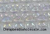 CNC572 15.5 inches 10mm round plated natural white crystal beads