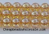 CNC576 15.5 inches 6mm round plated natural white crystal beads