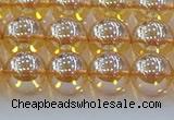 CNC578 15.5 inches 10mm round plated natural white crystal beads