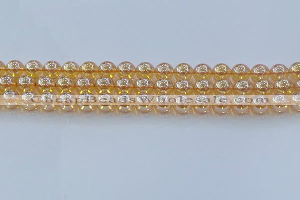 CNC578 15.5 inches 10mm round plated natural white crystal beads