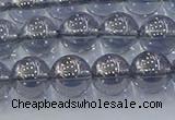 CNC595 15.5 inches 8mm round plated natural white crystal beads