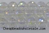 CNC601 15.5 inches 6mm faceted round plated natural white crystal beads