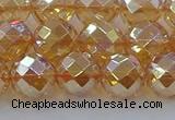 CNC622 15.5 inches 10mm faceted round plated natural white crystal beads