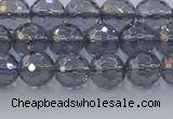 CNC639 15.5 inches 6mm faceted round plated natural white crystal beads