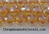 CNC652 15.5 inches 8mm faceted round plated natural white crystal beads